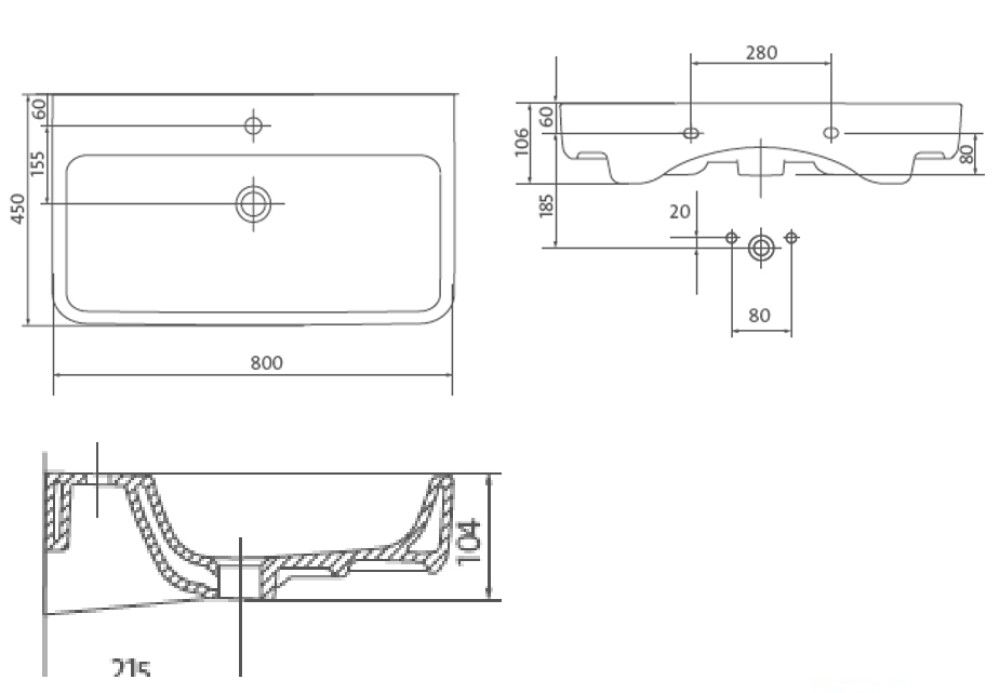 Valamu Camargue San Francisco 80 cm
