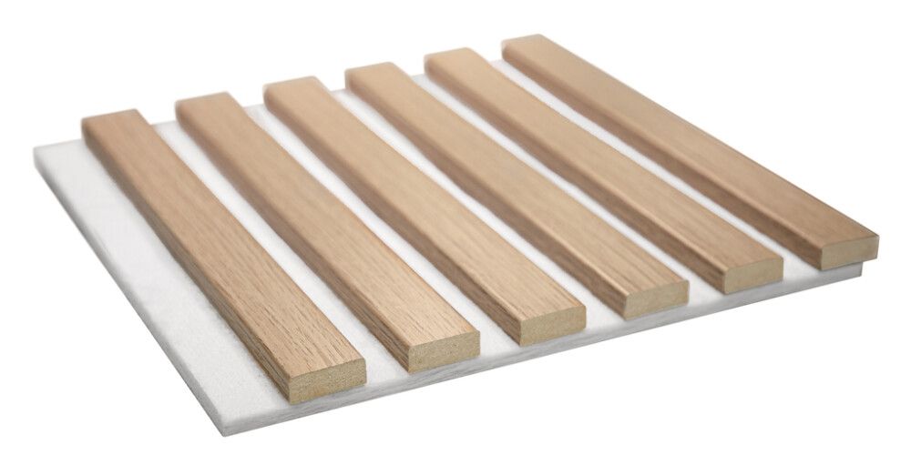 Akustiline paneel Maler Louvre Acoustic Natur tamm/valge 19 x 300 x 2800 mm