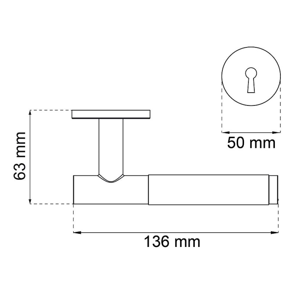 Ukselink Habo Paris must võtmekilbiga