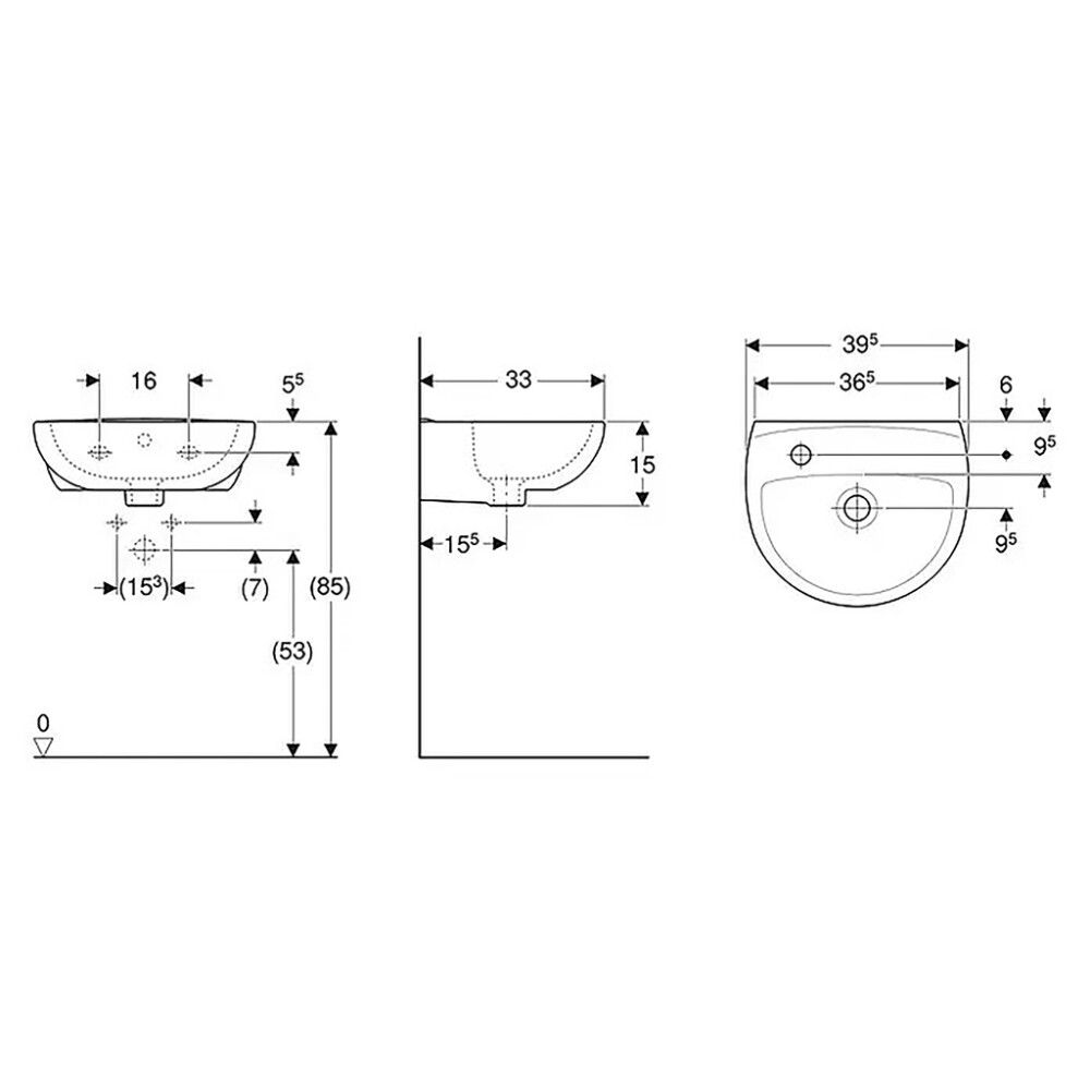 Valamu Camargue Sydney  39,5 x 33 cm valge