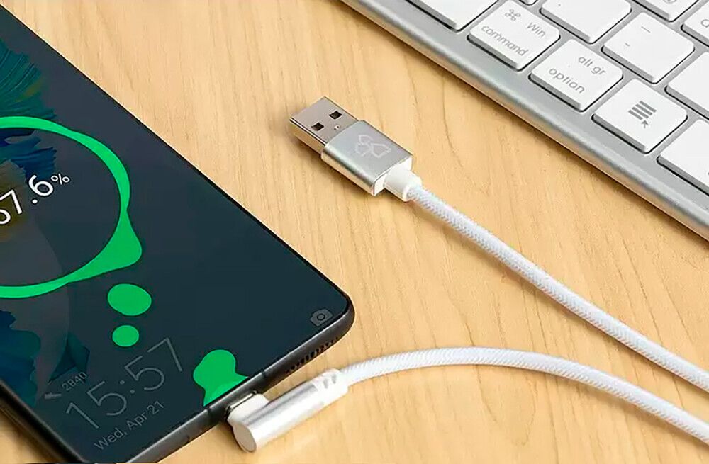 USB-kaabel Bauhaus USB-A/Lightning 90° valge 1 m