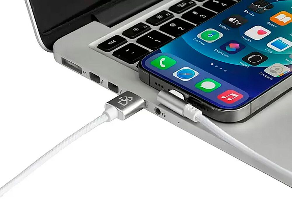 USB-kaabel Bauhaus USB-A/Lightning 90° valge 1 m