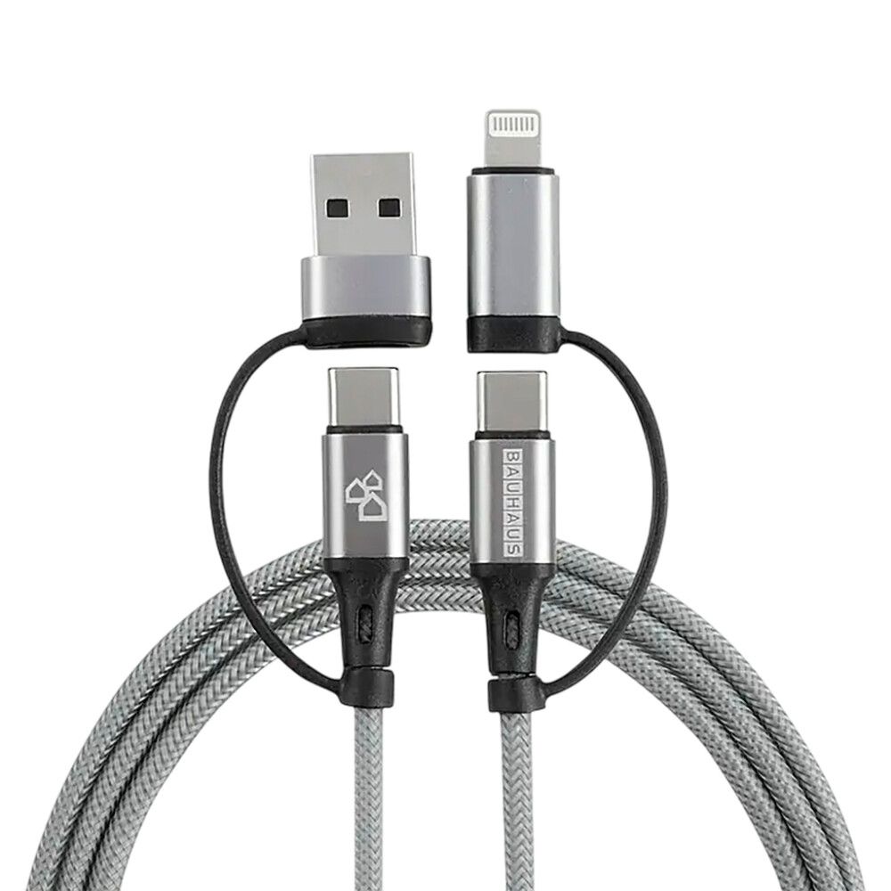 USB-kaabel Bauhaus 2+2 hõbe 1 m