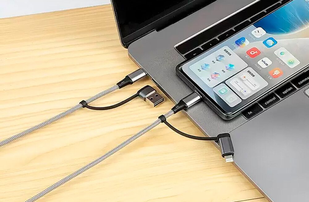 USB-kaabel Bauhaus 2+2 hõbe 1 m