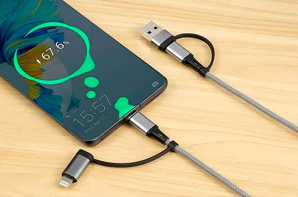 USB-kaabel Bauhaus 2+2 hõbe 1 m