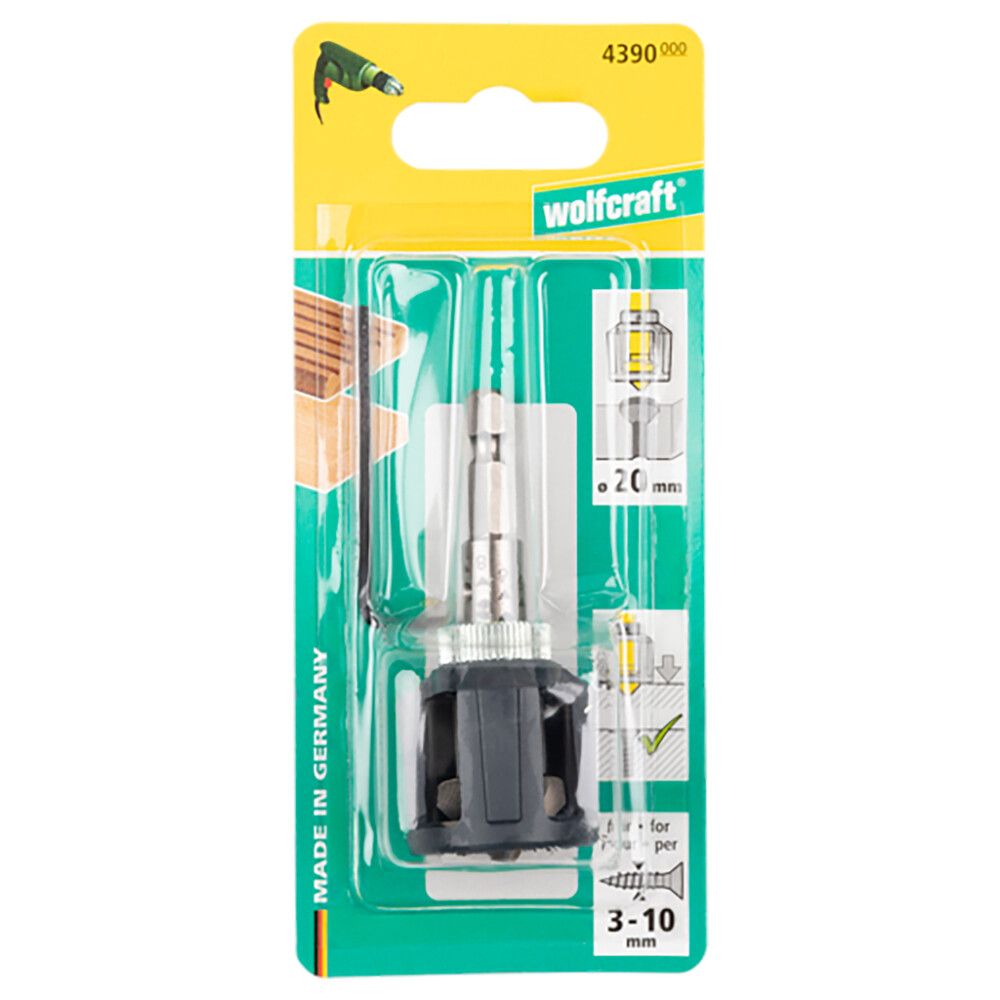 Süvisti sügavuspiirajaga Wolfcraft Ø 20 mm