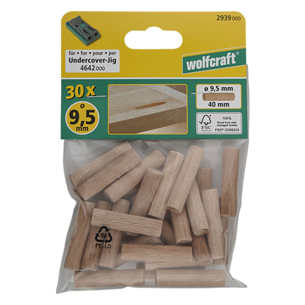 Puittüübel Wolfcraft 9,5 x 40 mm 30 tk