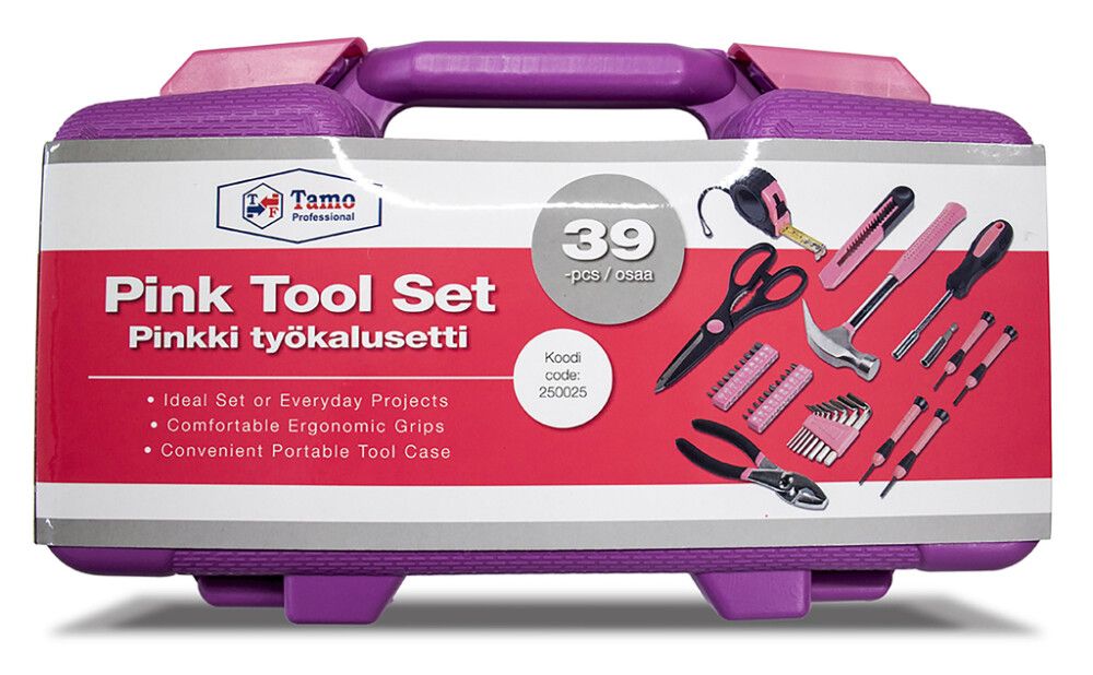 Tööriistakomplekt roosa 39-osaline
