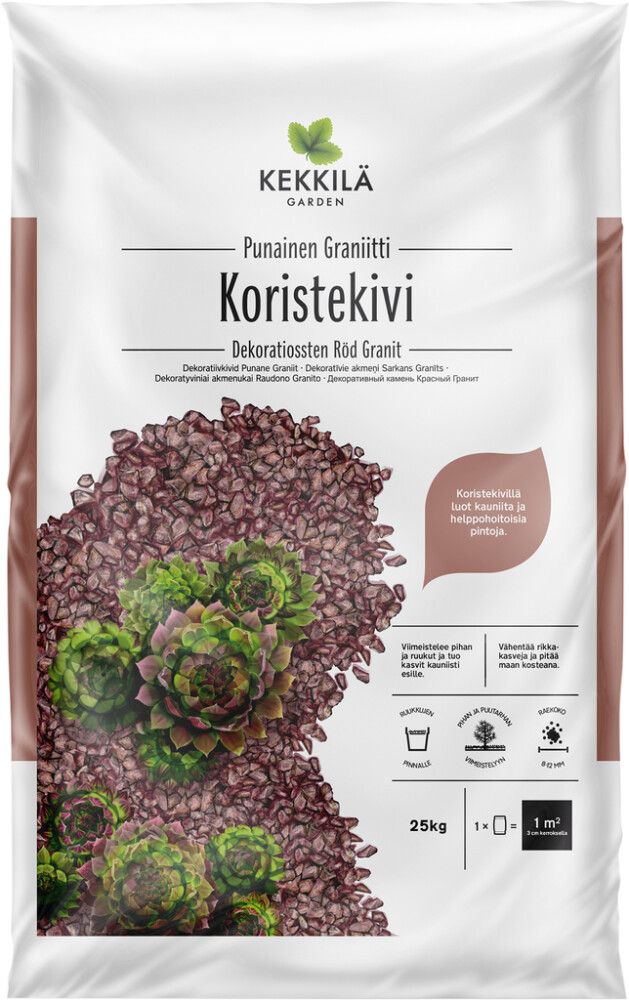 Dekoratiivkivi Kekkilä punane graniit 25 kg