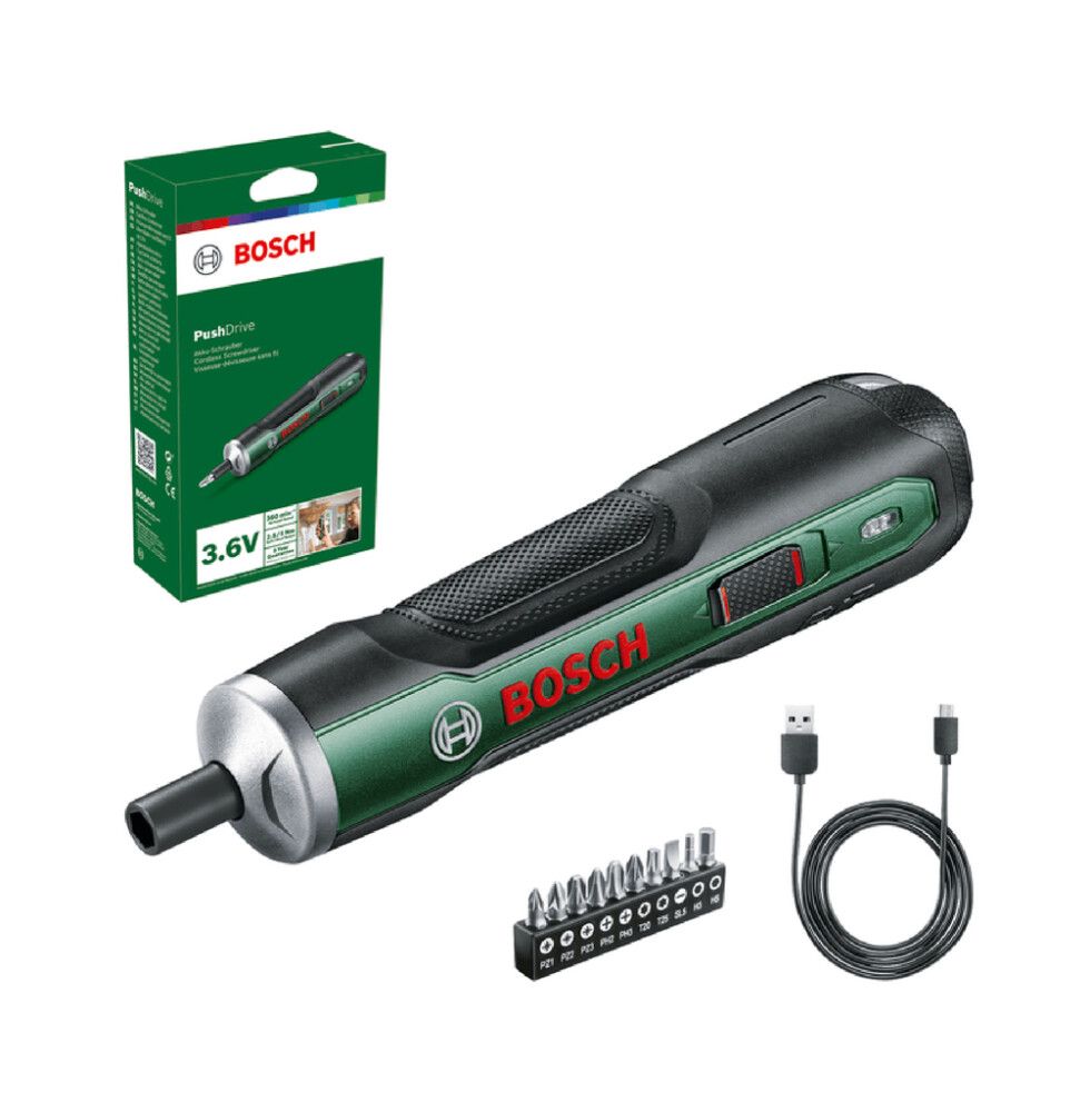 Akukruvikeeraja Bosch PushDrive