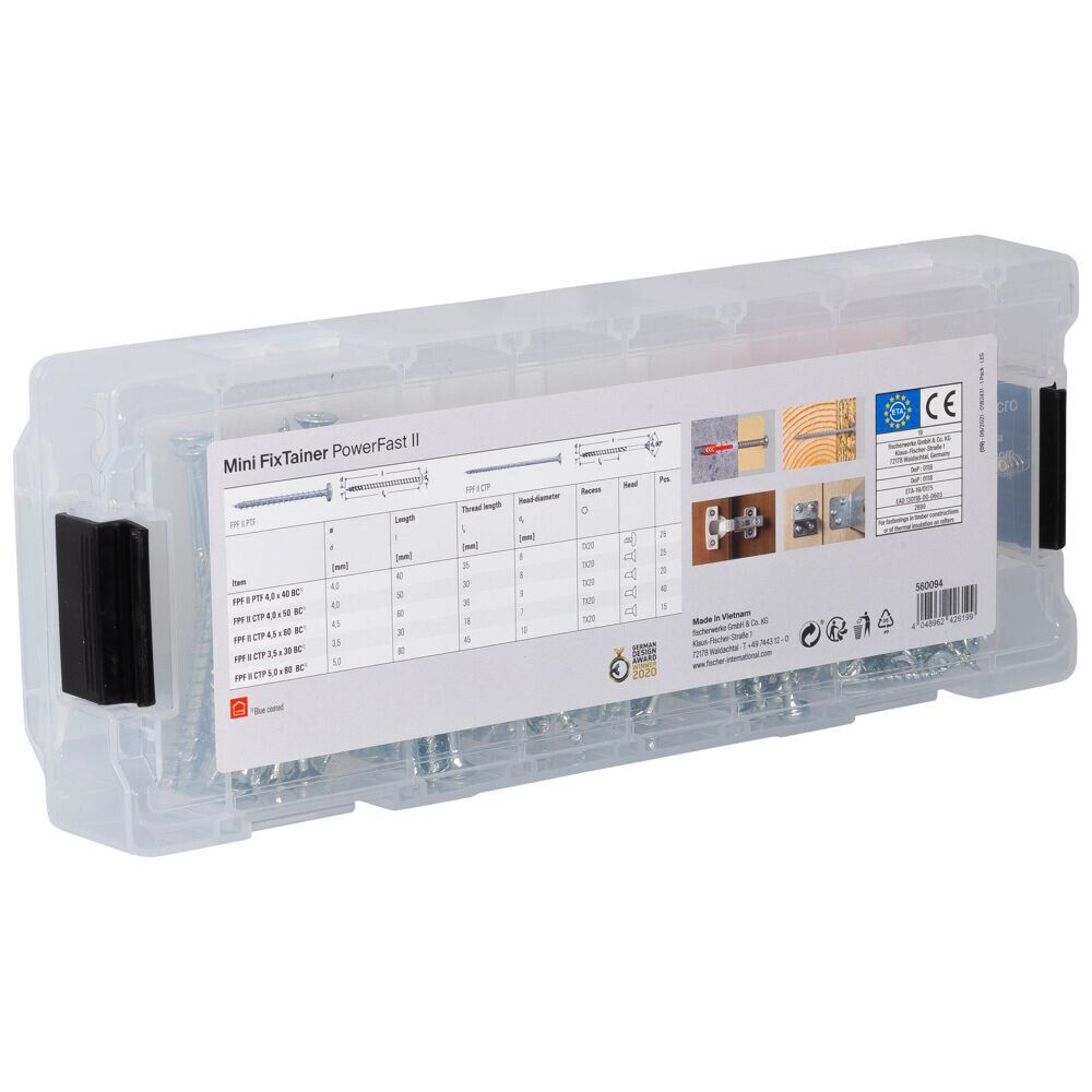 Kinnituste karp Fischer MiniFixTainer Powerfast II tsingitud
