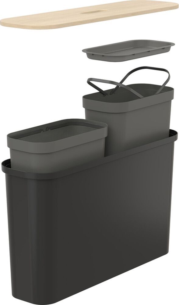Jäätmete sorteerimiskast SmartStore™ Collect Slim 46 l must