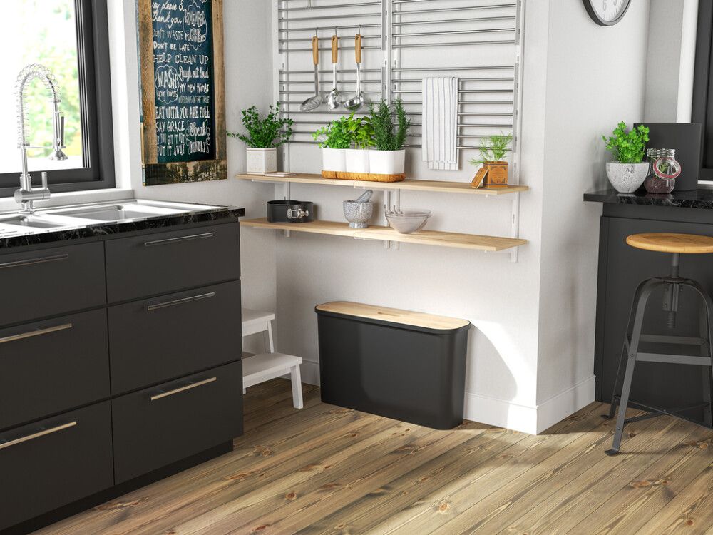 Jäätmete sorteerimiskast SmartStore™ Collect Slim 46 l must