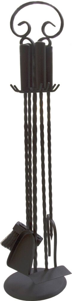 Kaminakomplekt A-iron 4-osaline must