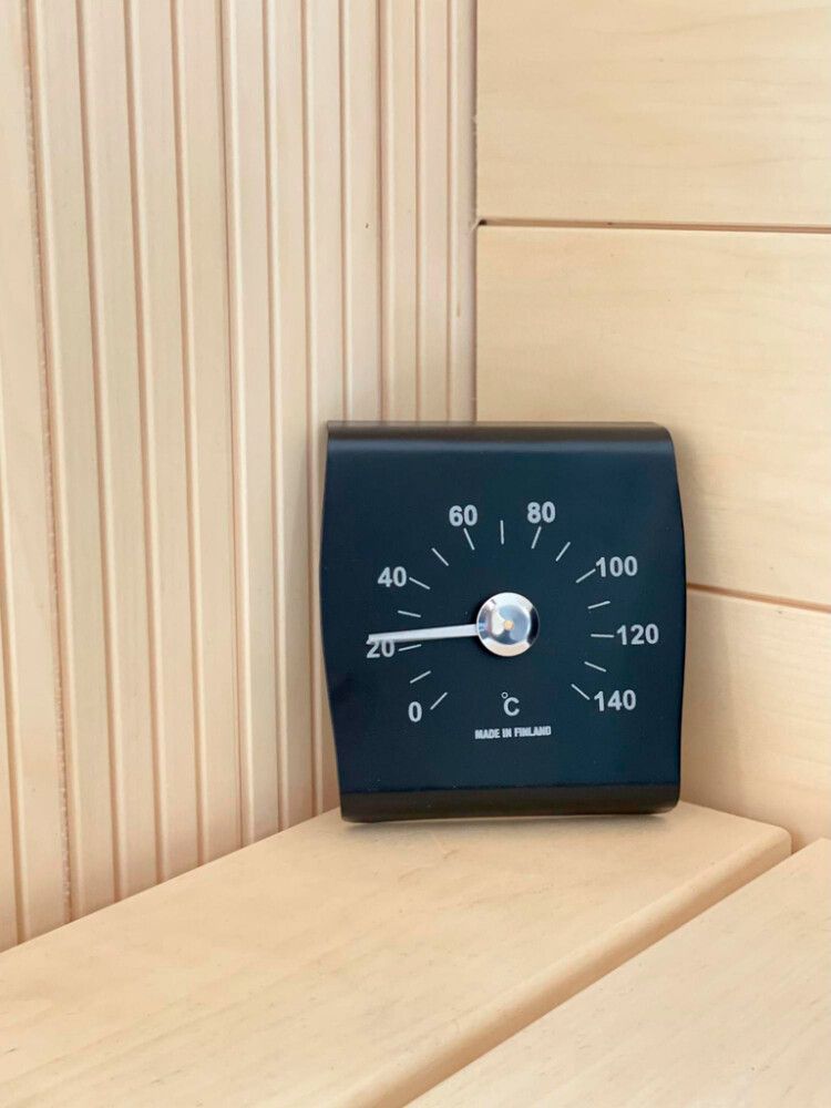 Sauna termomeeter Saunia must 13 x 13 cm