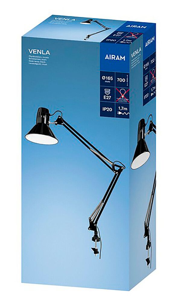 Lauavalgusti Airam Venla, must