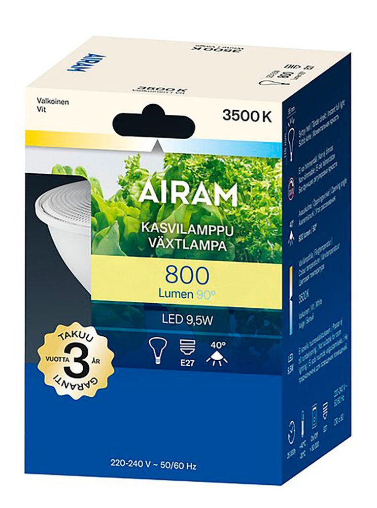 LED-taimelamp Airam Plant PAR30 835 800 lm 9,5 W E27 OP