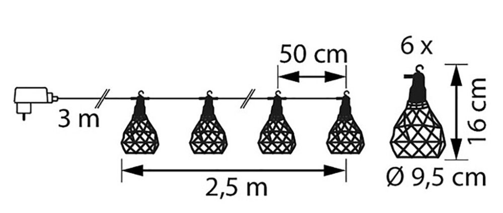 LED-valgussari Airam Boho 6-osaline