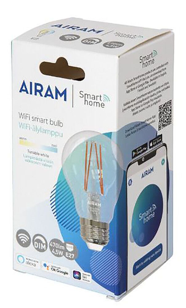 LED-lamp Airam Smart A60 827-865, 4,5 W 470 lm E27 CL