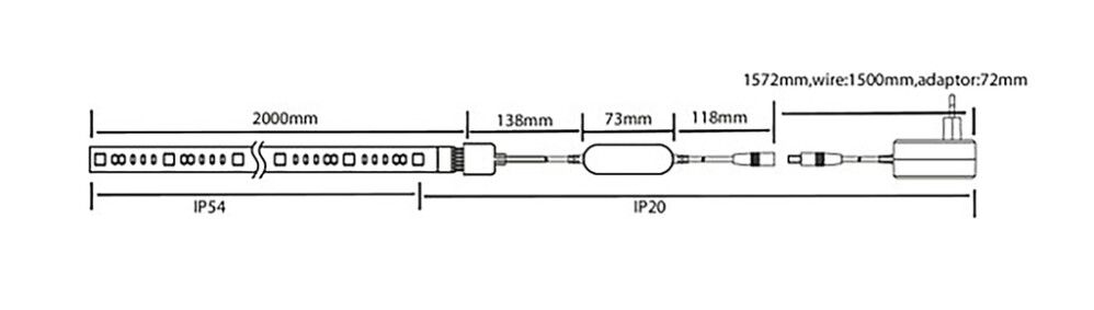 LED-valgusriba Airam Smart Strip 12 V RGBTW 2 m