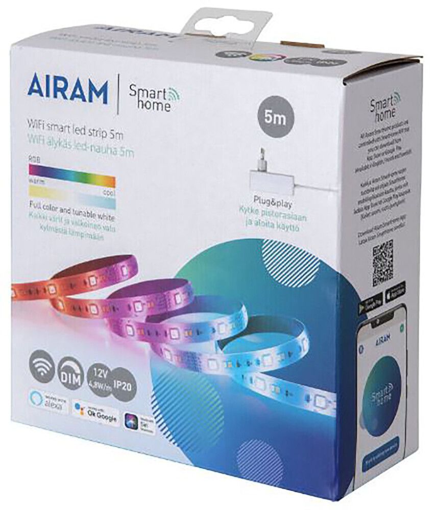 LED-valgusriba Airam Smart Strip 12 V RGBTW 5 m
