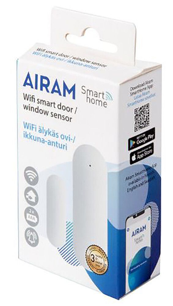Akna/ukse juhtmevaba sensor Airam Smart, valge