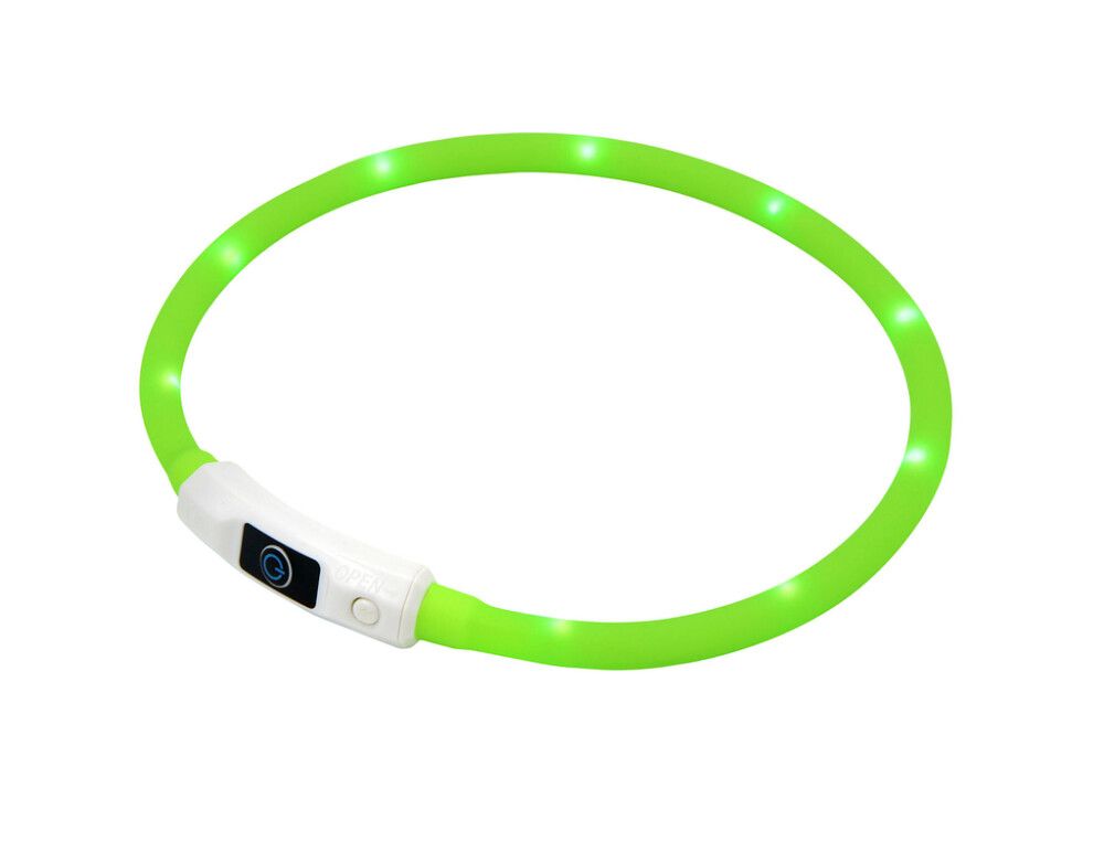 LED-valgustusega kaelarihm koerale Airam Roosa Nauha roheline