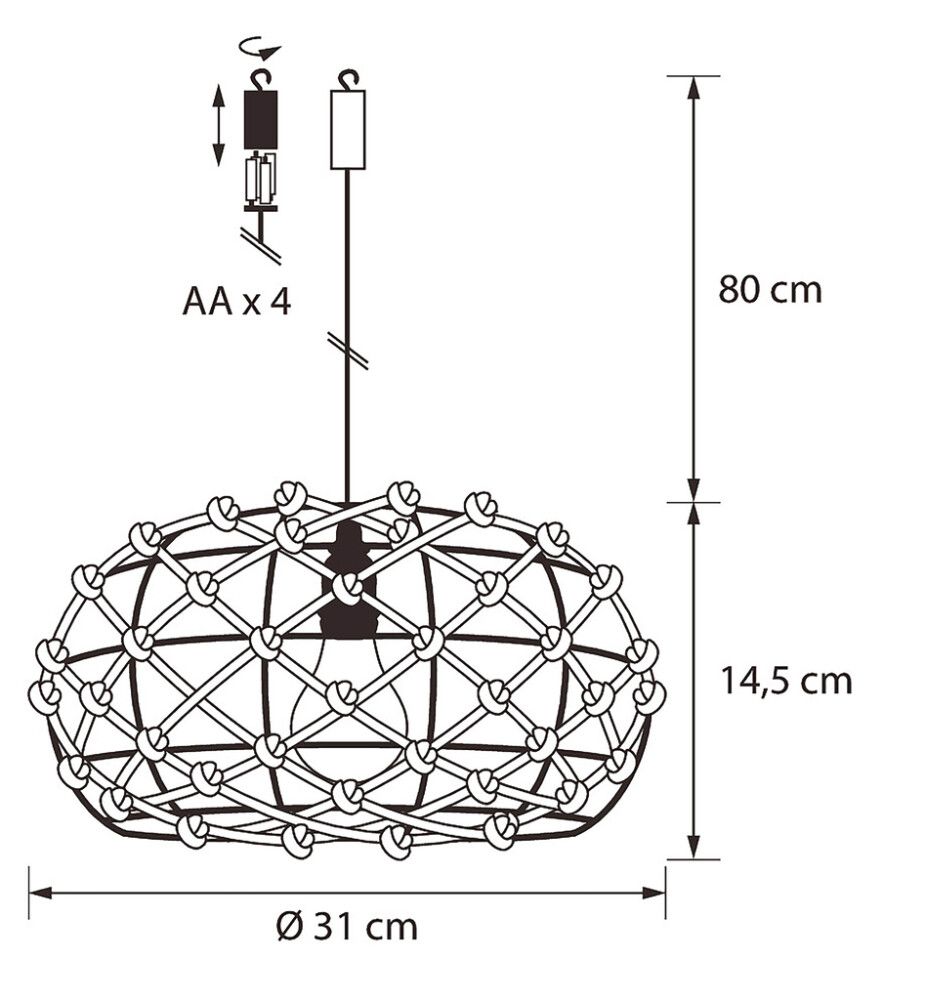 Rippvalgusti Airam Agni pruun Ø 31 cm