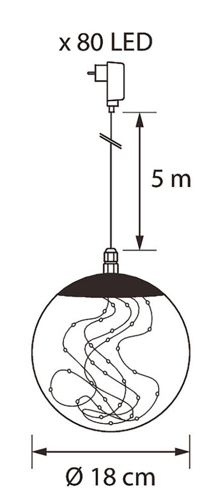 LED-dekoratiivne valgusti Airam Tirandi must  Ø 18 cm