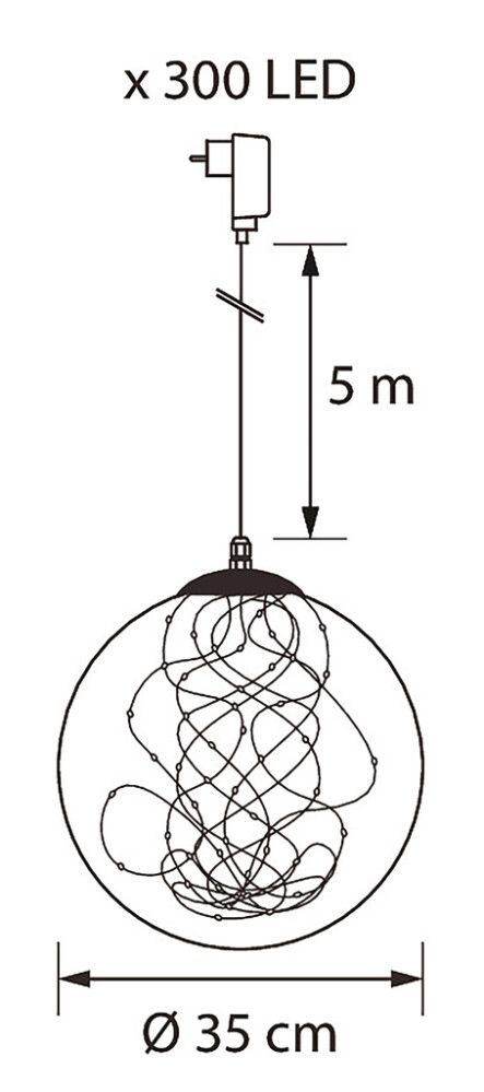 LED-dekoratiivne valgusti Airam Tirandi must  Ø 35 cm