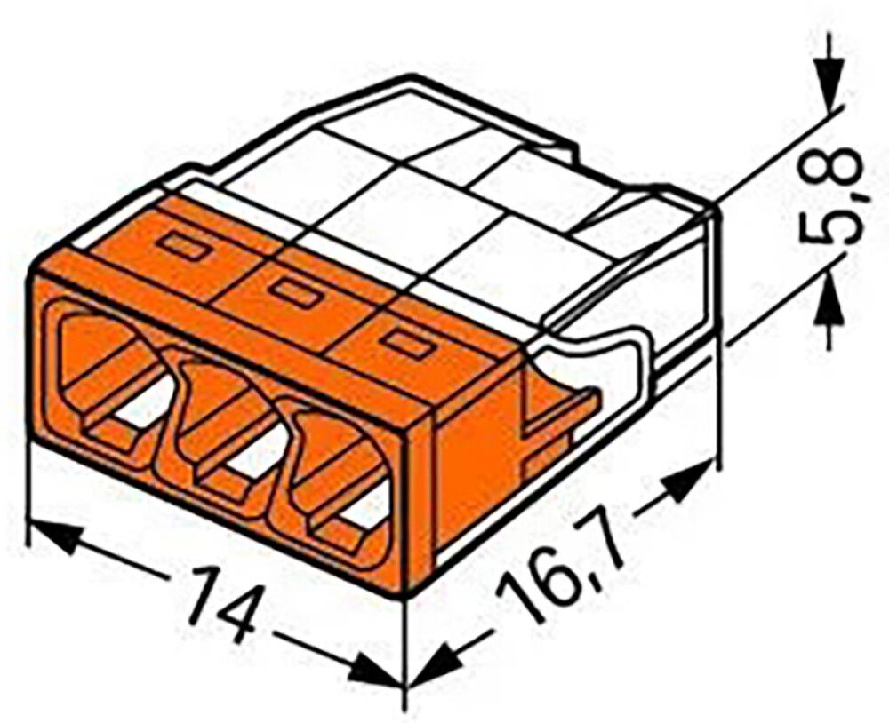 Klemmid Wago Compact 2273-203 oranž 100 tk