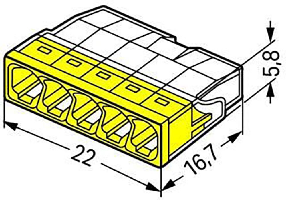 Klemmid Wago Compact 2273-205 kollane 100 tk