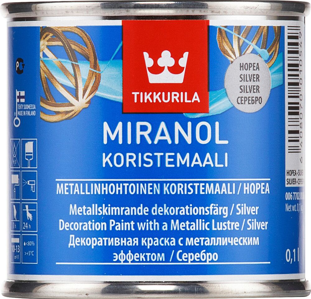 Dekoratiivvärv Miranol, hõbedane 0,1 l