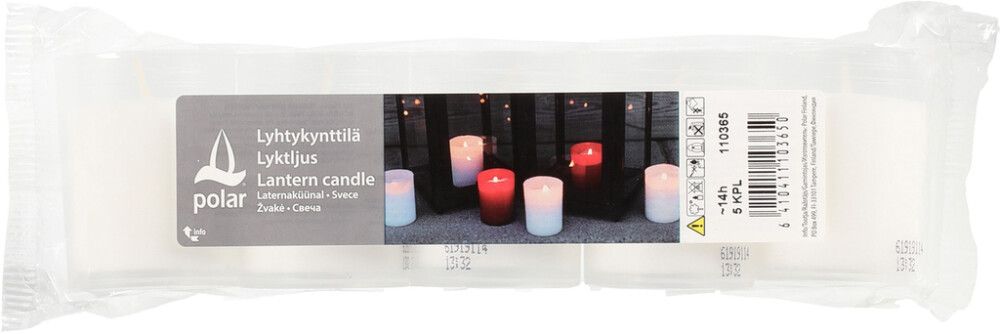 Laternaküünlad 5 tk/pakk, valge