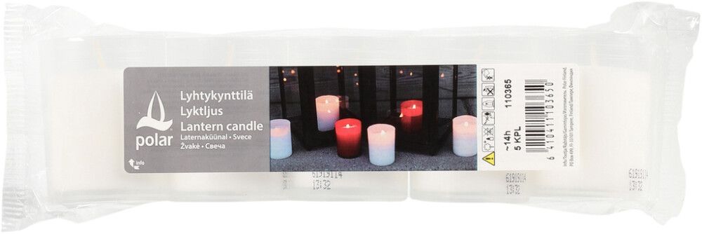 Laternaküünlad 5 tk/pakk, valge