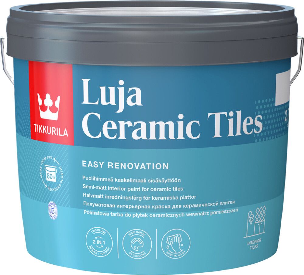 Keraamiliste plaatide värv Tikkurila Ceramic Tiles C värvitu ainult toonimiseks 2,7 l
