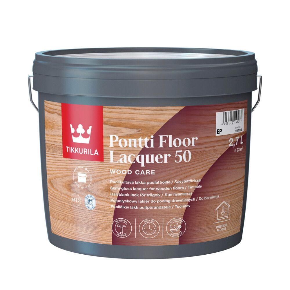 Puitpõrandalakk Tikkurila Pontti Floor Lacquer 50 2,7 l