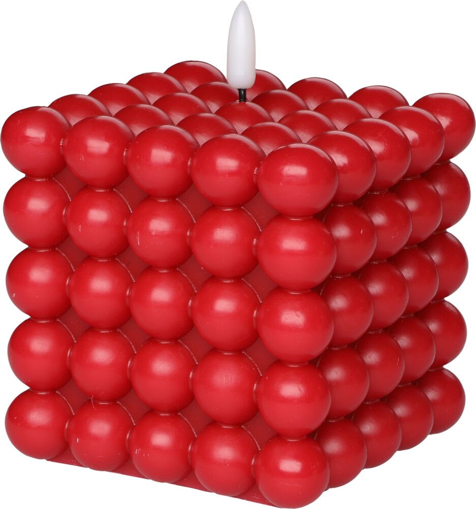 Küünal mullid 3D leegiga 10 cm, tumepunane