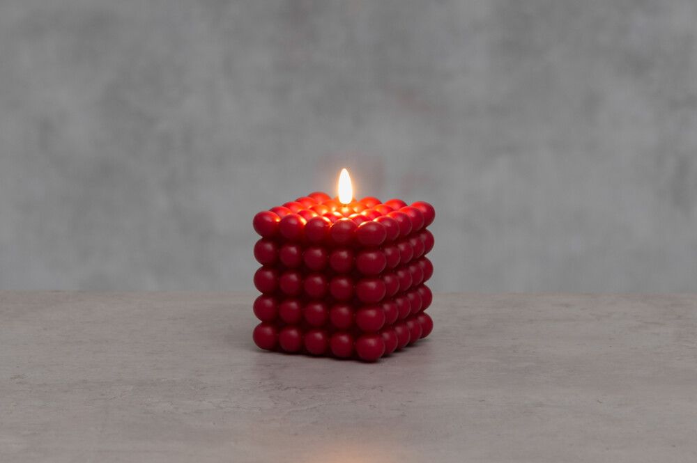 Küünal mullid 3D leegiga 10 cm, tumepunane