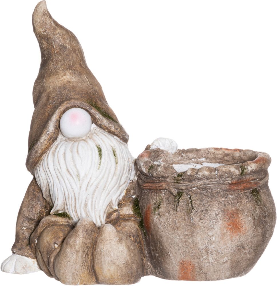 Aaiakaunistus Päkapikk lillepotiga 36,5 cm, pruun