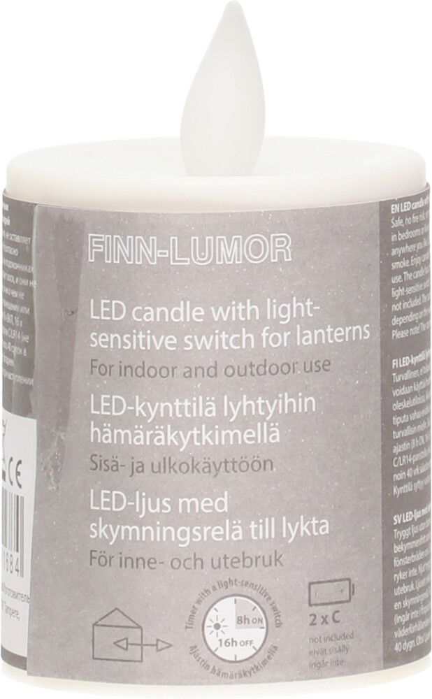 LED-laternaküünal 9 cm hämardamislülitiga