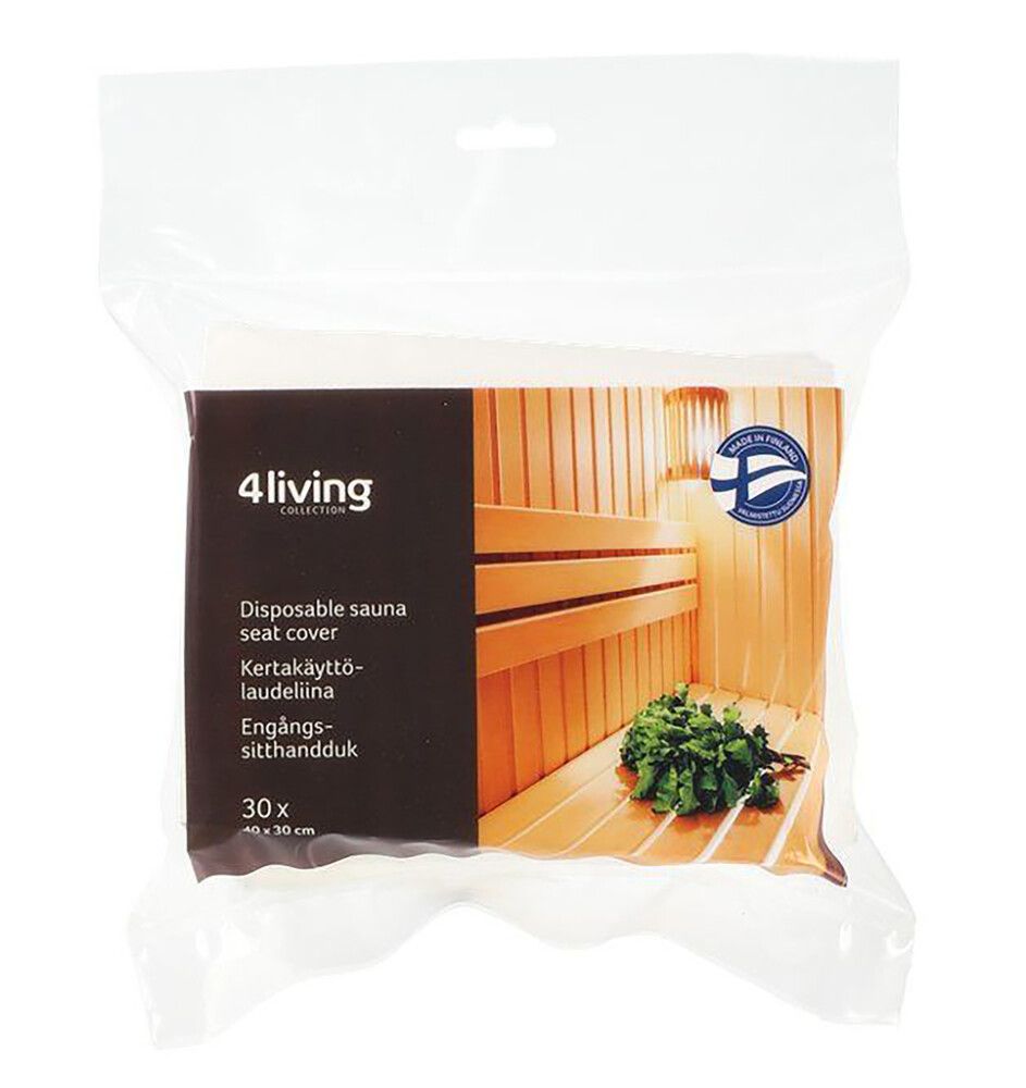 Sauna istumisalus 4living valge 40 x 30 cm 30 tk