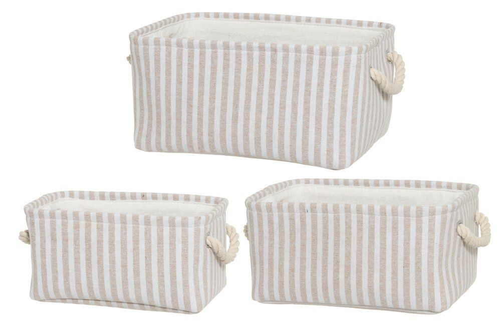 Säilituskorv 4living Seaside Beež-Valge 32 x 22 x 16 cm