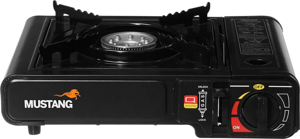 Gaasipliit Mustang kandekotis, must