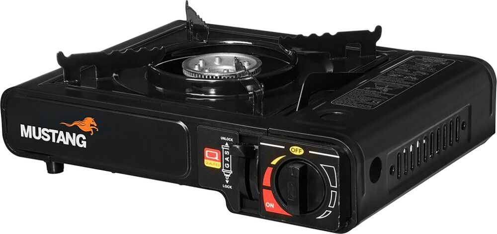 Gaasipliit Mustang kandekotis, must