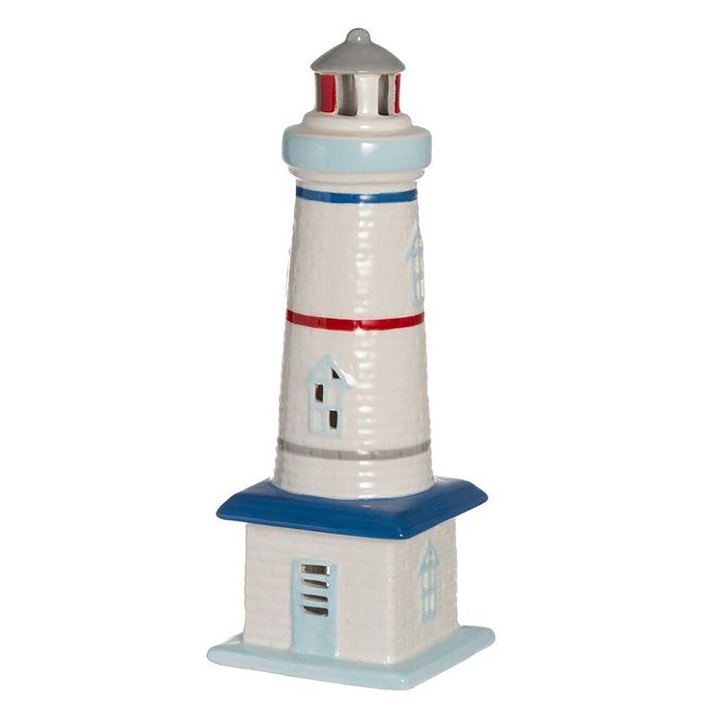 Latern 4living Light House 32 cm, sinin/valge