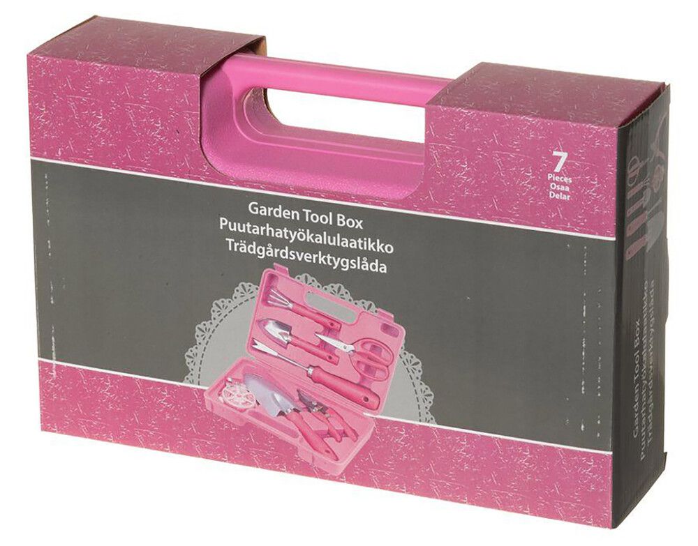 Aiatööriistade kohver Pink 7 -osaline
