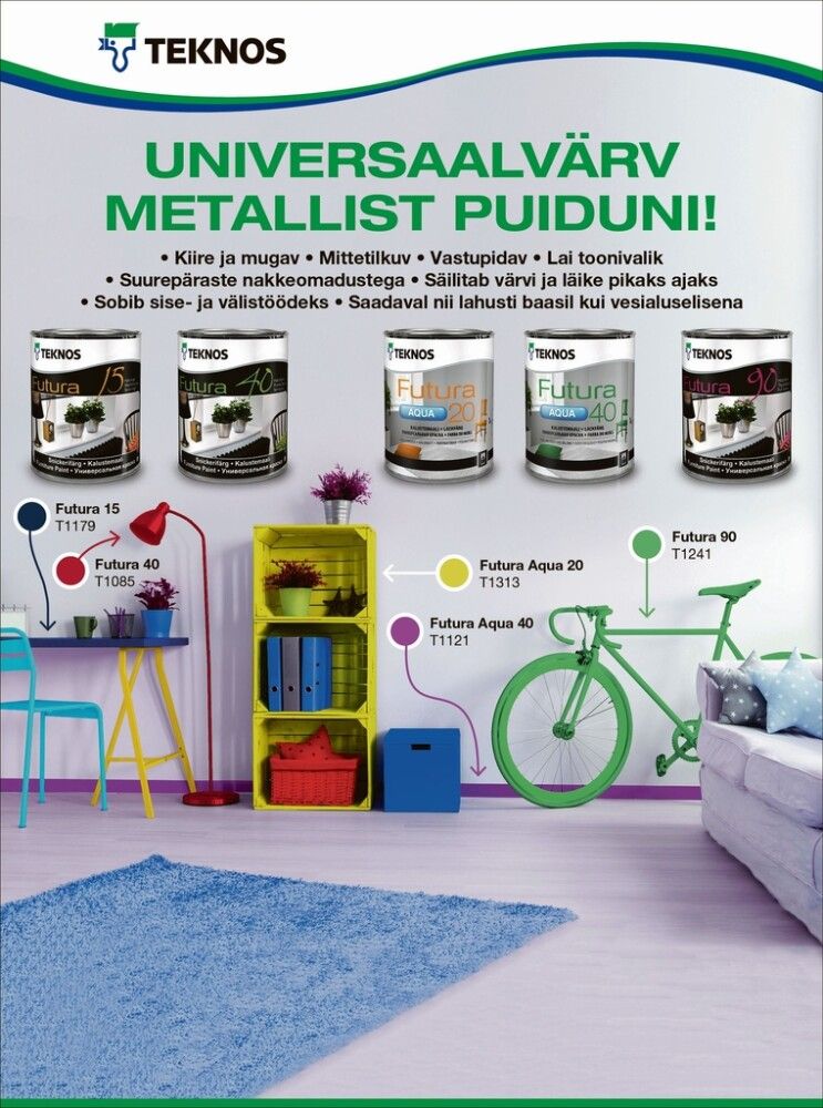 Mööblivärv Teknos Futura 90 0,9 l 0,45 l