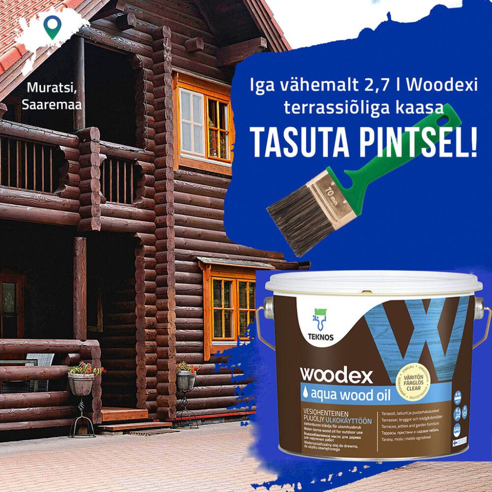 Puiduõli Teknos Woodex Aqua Wood Oil, värvitu 2,7 l