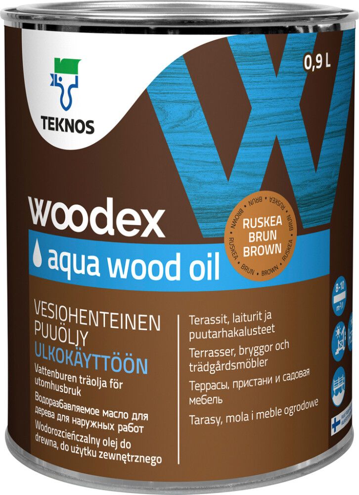 Puiduõli Teknos Woodex Aqua Wood Oil, pruun